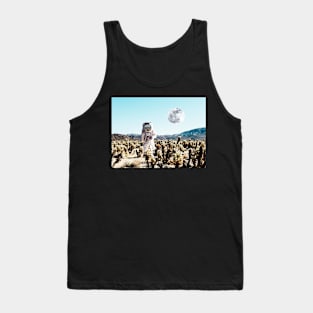 Astronaut, Desert, Collage, Creative, Nature, Landscape, Scandinavian, Nordic, Scandinavian art, Modern art, Wall art, Print, Minimalistic Tank Top